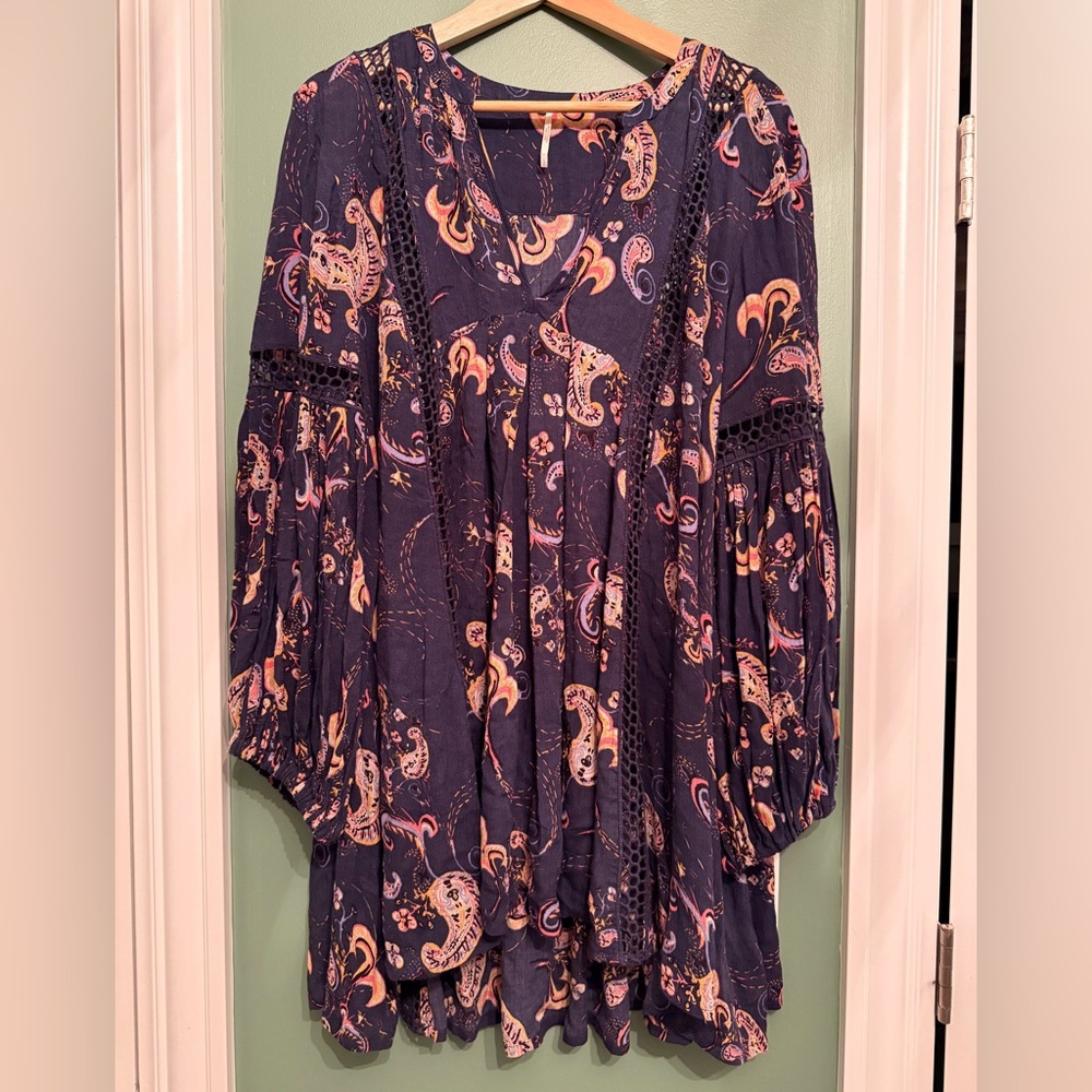 Free People Bohemian Paisley Print Blouse